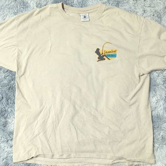 The Duck Company 2X Tan Short Sleeve Tee with Fishing Graphic Design - Picture 1 of 7
